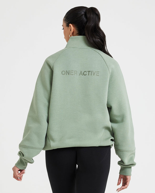 Classic Lounge 1/2 Zip Sweatshirt | Sage