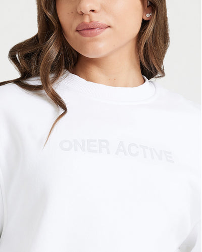 Classic Lounge Oversized Crew Neck | White