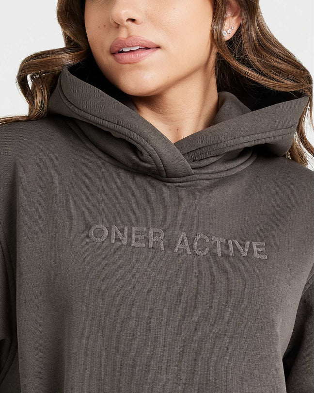 Classic Lounge Oversized Hoodie | Deep Taupe