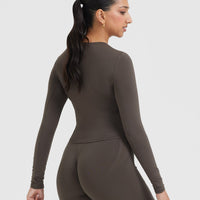 Mellow™ Soft Mid Long Sleeve Top | Deep Taupe