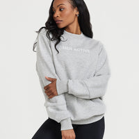 Classic Lounge Oversized Crew Neck | Silver Marl