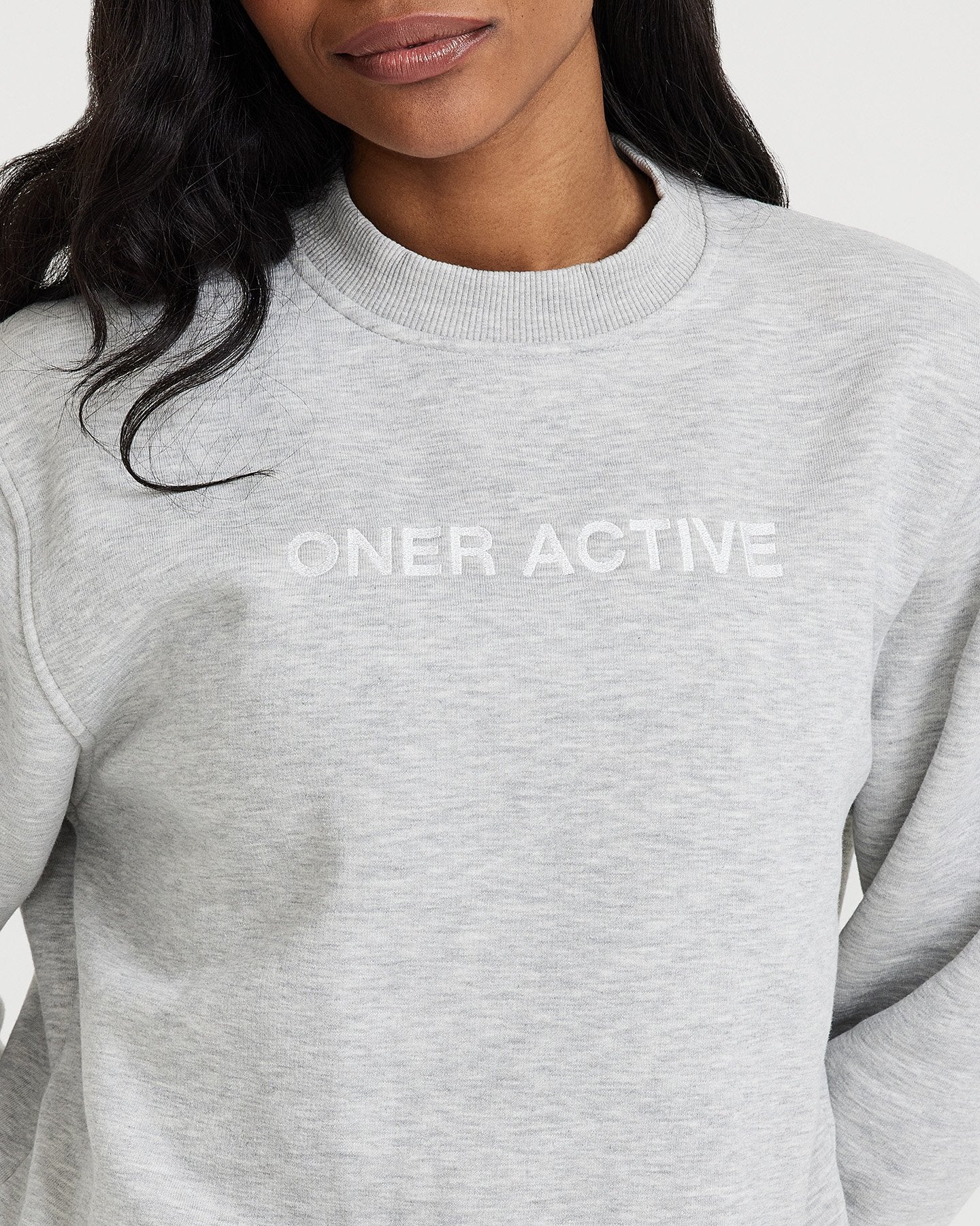 Classic Lounge Oversized Crew Neck | Silver Marl