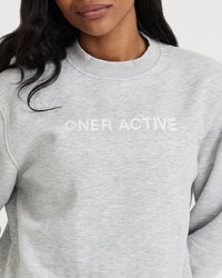 Classic Lounge Oversized Crew Neck | Silver Marl