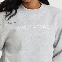 Classic Lounge Oversized Crew Neck | Silver Marl