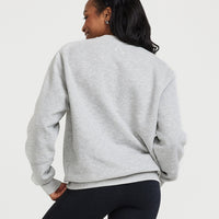Classic Lounge Oversized Crew Neck | Silver Marl