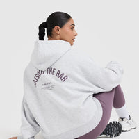 Raising the Bar Graphic Unisex Oversized Hoodie | Light Grey Marl