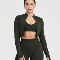 Timeless Crop Jacket | Khaki