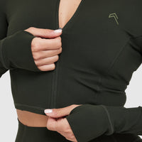 Timeless Crop Jacket | Khaki
