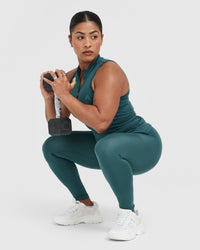 Timeless Half Zip Tank | Marine Teal