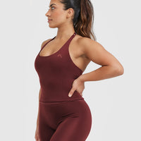 Timeless Halter Neck Mid Vest | Mulled Wine