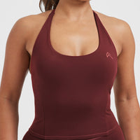 Timeless Halter Neck Mid Vest | Mulled Wine