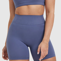 Timeless High Waisted Shorts 6" | Slate Blue