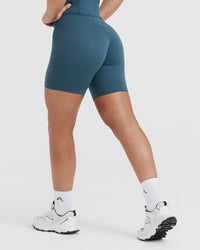 Timeless High Waisted Shorts 6" | Lake Blue