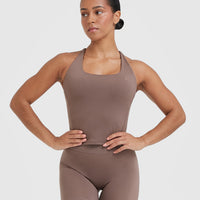 Timeless Square Neck Mid Vest | Cool Brown