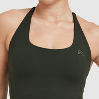 Timeless Square Neck Mid Vest | Khaki