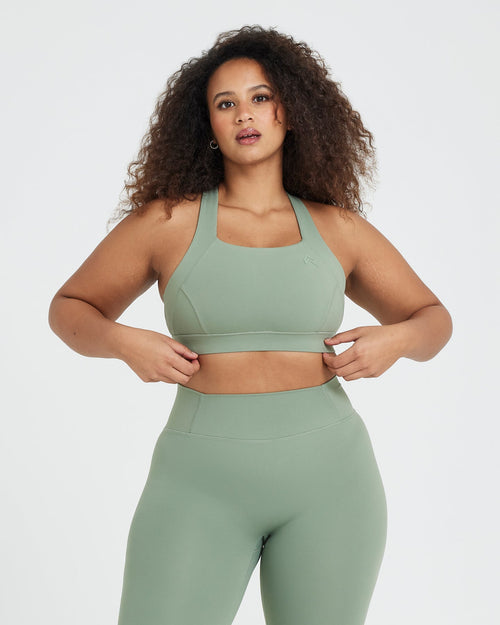 Oner Modal Timeless Wide Strap Sports Bra | Sage