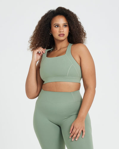 Timeless Wide Strap Sports Bra | Sage