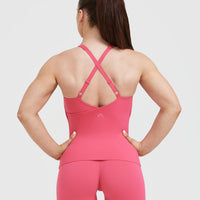 Unified V-Neck Cross Back Vest | Velvet Pink