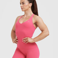 Unified V-Neck Cross Back Vest | Velvet Pink