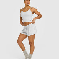 At Home Night Shorts | Grey Marl