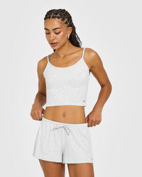 At Home Night Strappy Mid Vest | Grey Marl