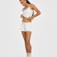 At Home Night Strappy Mid Vest | Grey Marl