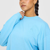 Classic Oversized Lightweight Long Sleeve Top | Arctic Blue