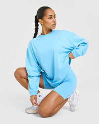 Classic Oversized Lightweight Long Sleeve Top | Arctic Blue