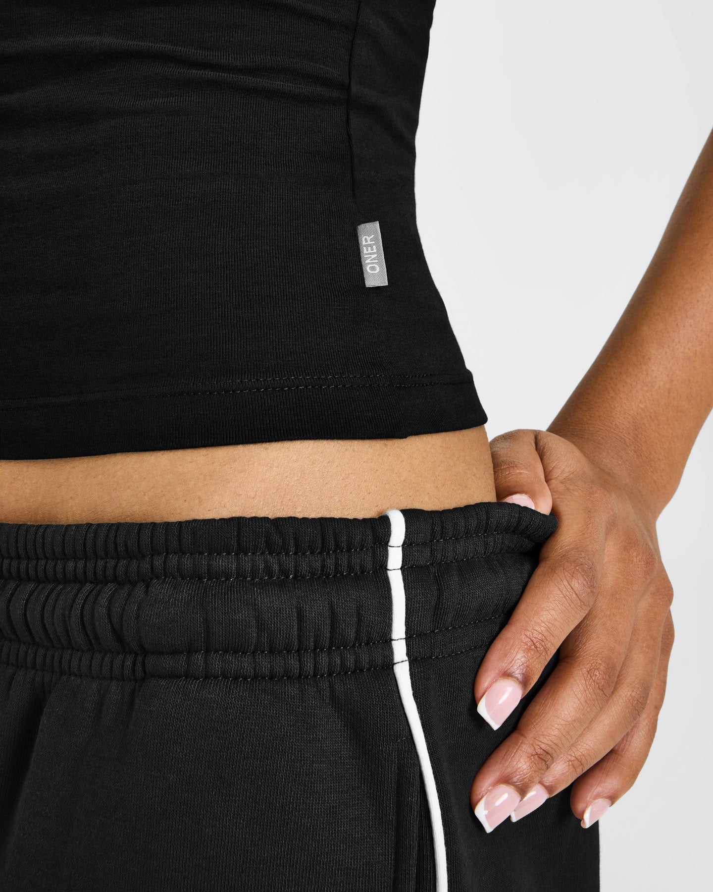 Cotton Racer Back Fitted Vest | Black