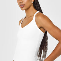 Cotton Racer Back Fitted Vest | White