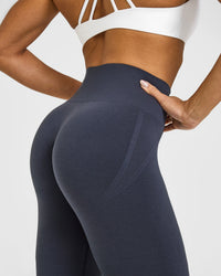 EffortlessLift™ Seamless Flared Bottoms with White Logo | True Blue