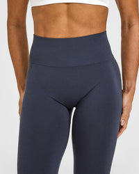 EffortlessLift™ Seamless Flared Bottoms with White Logo | True Blue