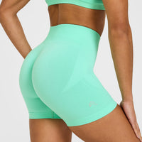 EnhanceLift™ Seamless Shorts with White Logo | Peppermint Green