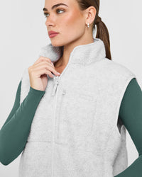 Fleece Gilet with Chest Pocket | Heather Grey