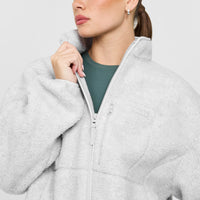 Fleece Jacket with Chest Pocket | Heather Grey