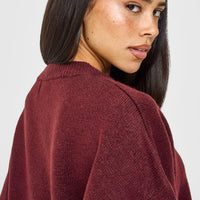 Oversized Knit Crew Neck Sweatshirt | Rosewood