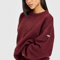 Oversized Knit Crew Neck Sweatshirt | Rosewood