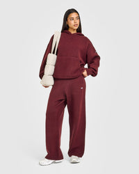 Oversized Knit Hoodie | Rosewood