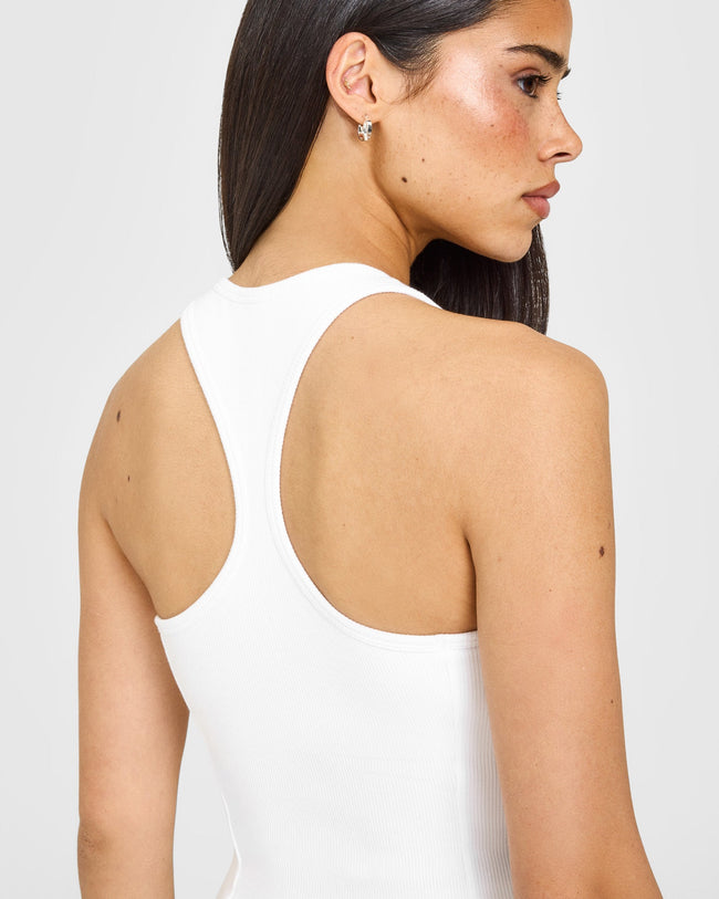 Chest Vest Rib Mellow™ Rib Oner Embroidered Square Neck Vest with Built in Bra Shelf ...