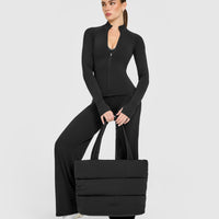 Quilted Tote Bag | Black