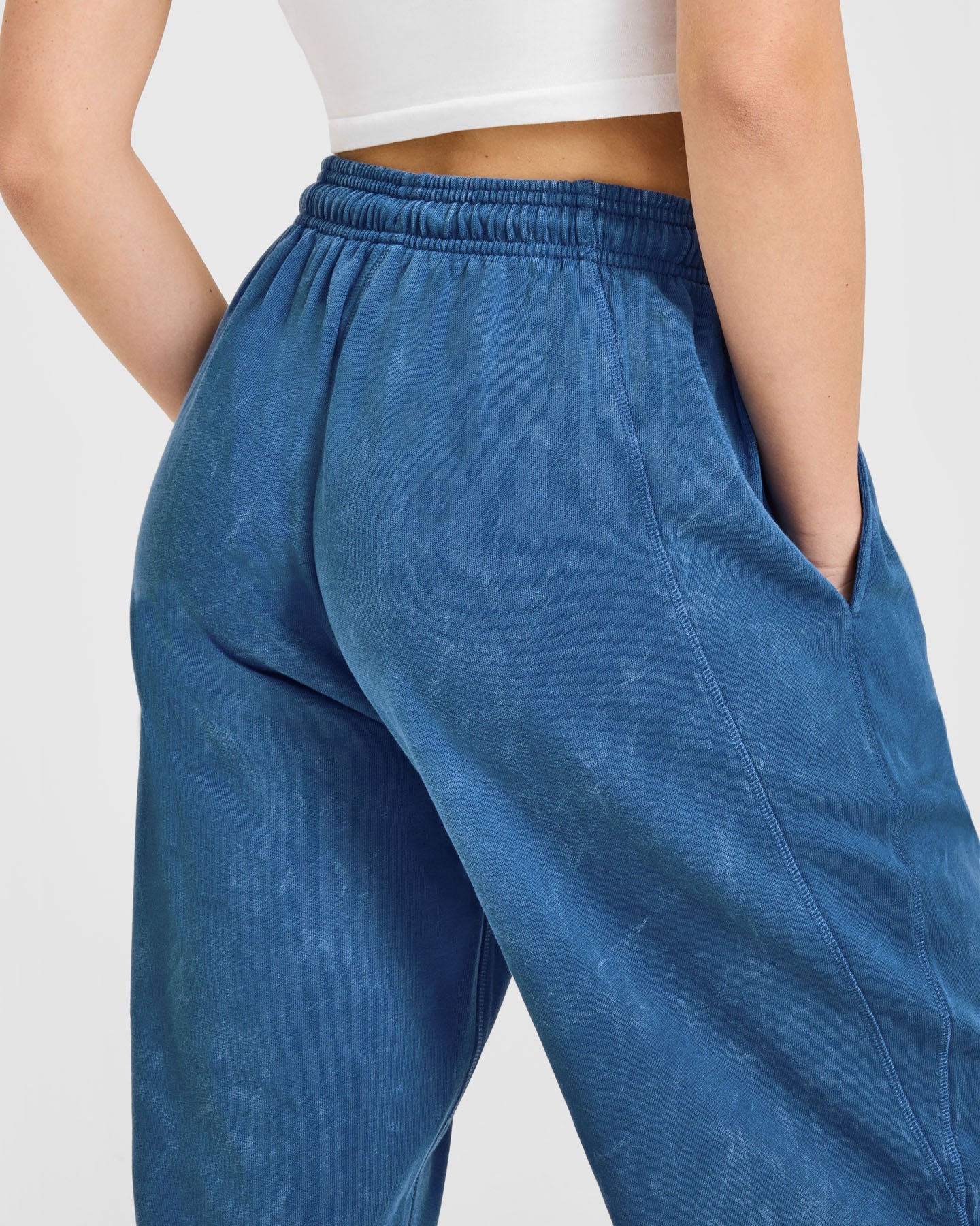 Raw Lounge Wide Leg Joggers | Washed Ocean Blue