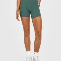 SoftMotion™ High Waisted Shorts 6" with White Logo | Iced Green