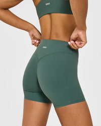 SoftMotion™ High Waisted Shorts 6" with White Logo | Iced Green
