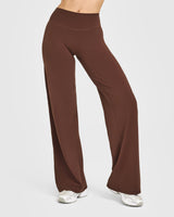 SoftMotion™ Straight Leg Bottoms with White Logo | Espresso Brown