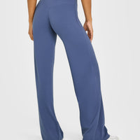 SoftMotion™ Straight Leg Bottoms with White Logo | Slate Blue