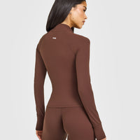 SoftMotion™ Jacket with White Logo | Espresso Brown