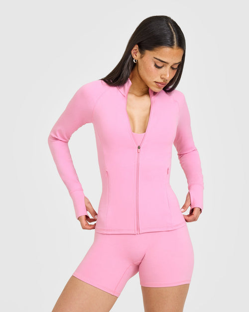 Oner Modal SoftMotion™ Jacket with White Logo | Rose Pink