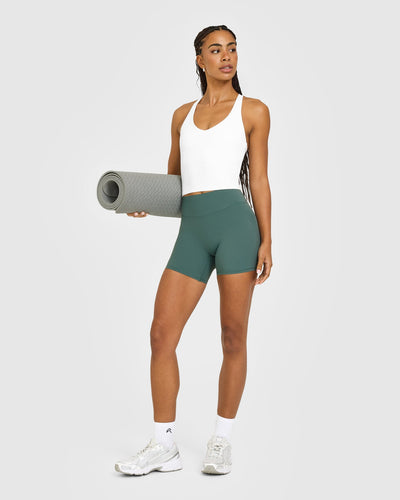 SoftMotion™ Racer Back Mid Vest With Built in Bra Shelf | White