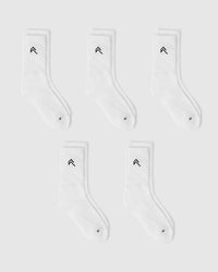 Crew Socks 5 Pack | White