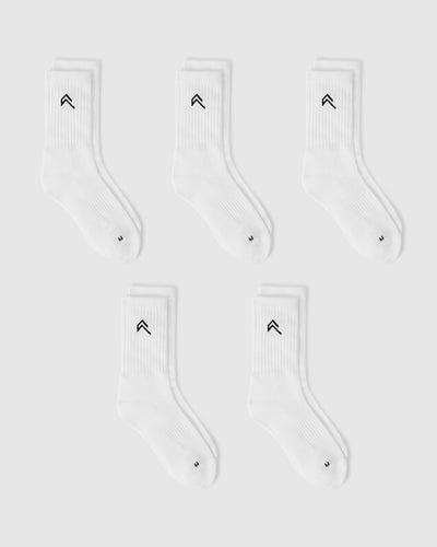 Crew Socks 5 Pack | White